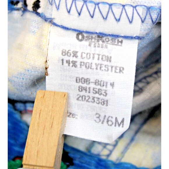 VTG Oshkosh Kennel Club Baby Boy 3-6 Mths Corduroy Overalls Romper Dogs Blue USA - Picture 9 of 12